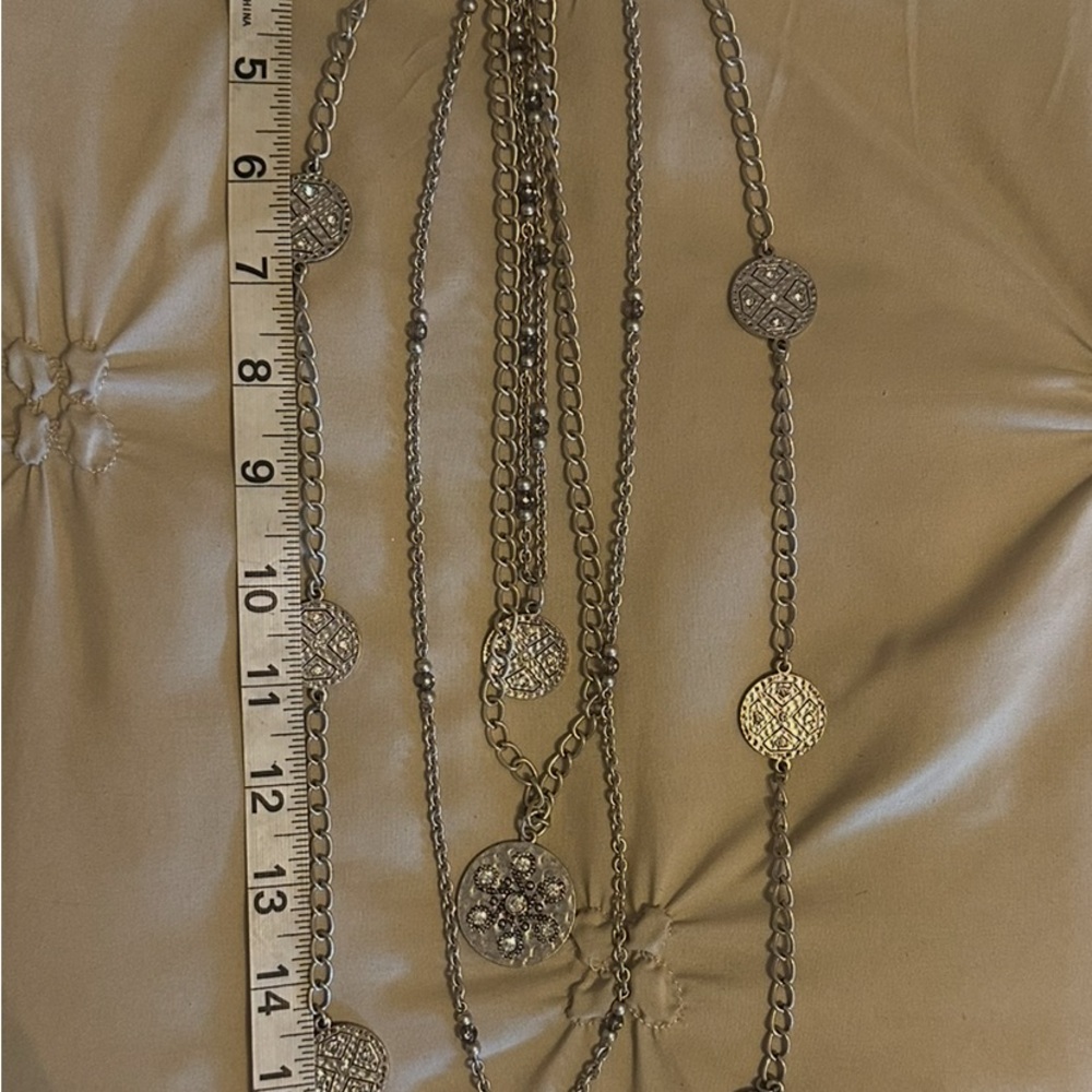 Premier Designs Silver Layered Necklace Set